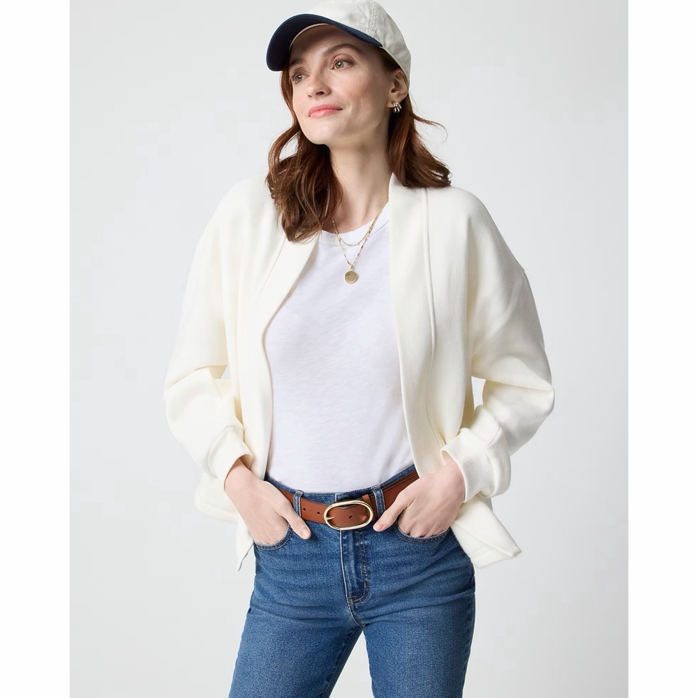 NWT! J Crew Factory - Airplane Knit Cardigan - Ivory - Size Large